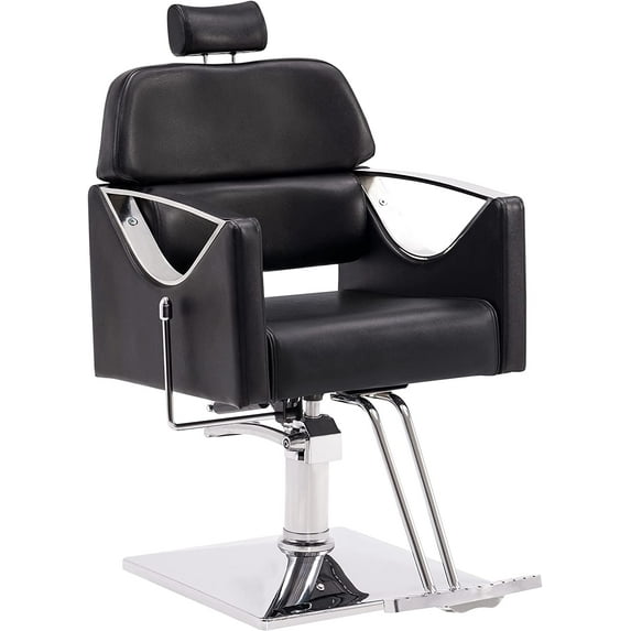 BarberPub Classic Recliner Barber Chair Heavy Duty Hair Spa Salon Styling Beauty Equipment 3126 Black