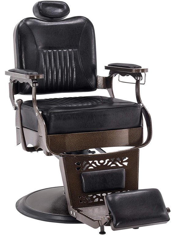 Heavy Duty Metal Vintage Barber Chair Hydraulic Recline Salon Beauty Spa Chair 2925 Black