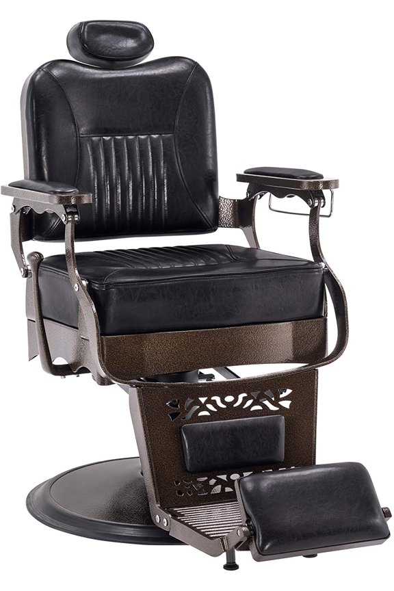 Heavy Duty Metal Vintage Barber Chair Hydraulic Recline Salon Beauty Spa Chair 2925 Black