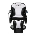 thumbnail image 1 of BarberPub  Hydraulic Recline Black and White Hair Salon Chair Cream, 1 of 5