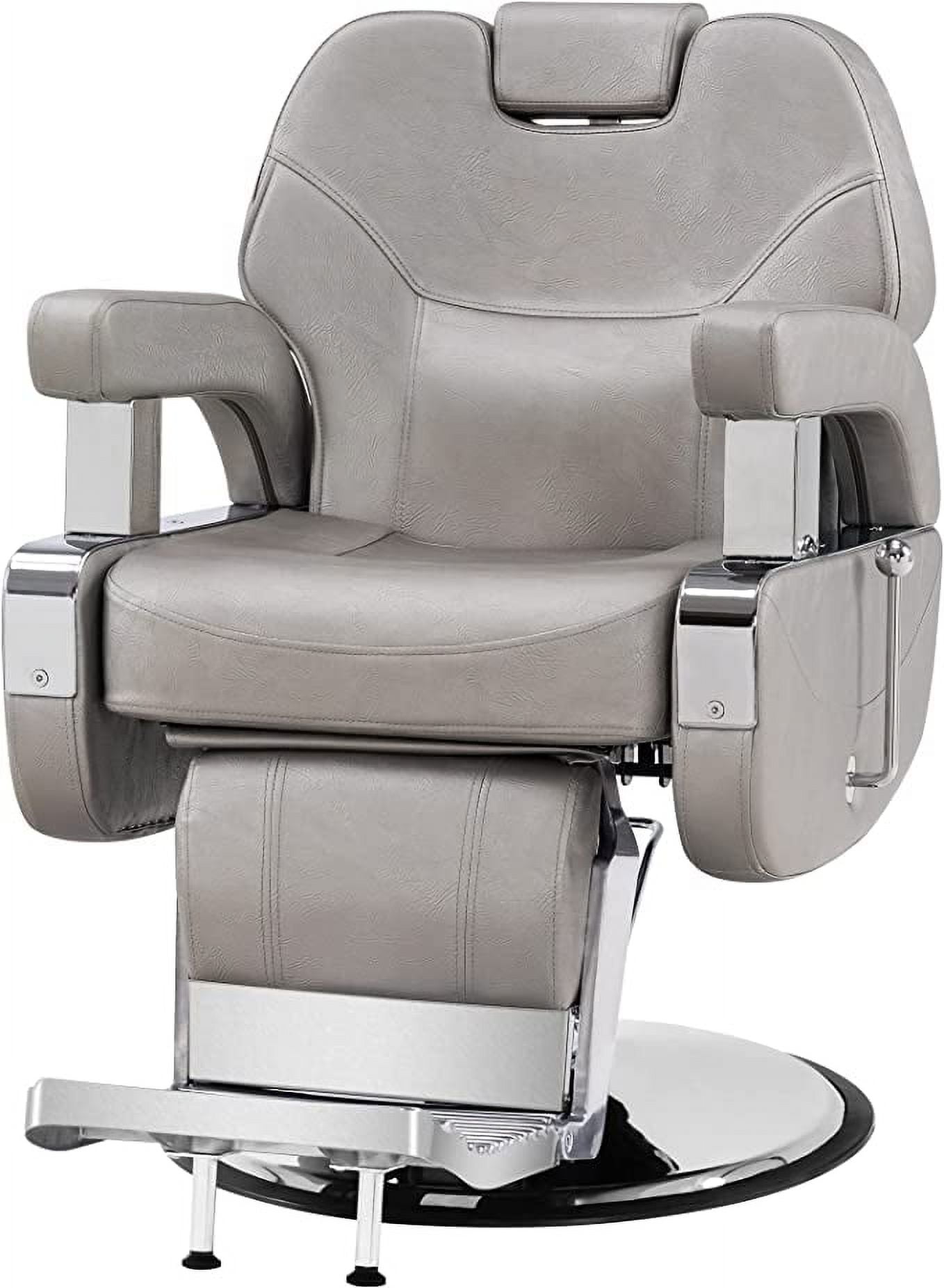 BarberPub Hydraulic Recline Barber Chair All Purpose Salon Beauty Spa Styling Grey 9206