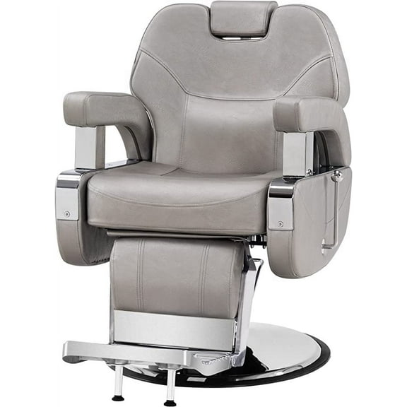 BarberPub Hydraulic Recline Barber Chair All Purpose Salon Beauty Spa Styling Grey 9206
