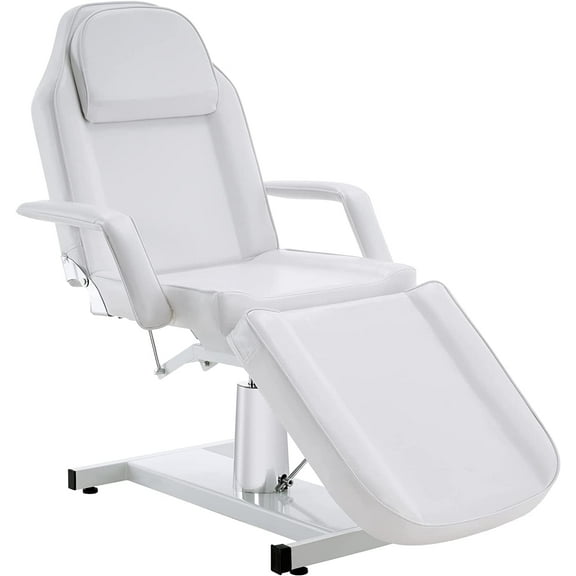 BarberPub Hydraulic Reclining Massage Bed, Beauty Facial Chair with 330 lbs Capacity