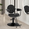 thumbnail image 1 of BarberPub Hydraulic Salon Chair, Swivel Barber Chair, Faux Leather, 1 of 8