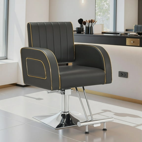 BarberPub Hydraulic Salon Chair for Hair Stylist, Barber Styling Chair for Beauty Salon Spa, Grey