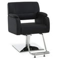 thumbnail image 1 of BarberPub Hydraulic Swivel Styling Salon Chair, PVC Leather, 300lb Capacity, Black, 1 of 12
