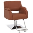 thumbnail image 1 of BarberPub Hydraulic Swivel Styling Salon Chair, PVC Leather, 300lb Capacity, Brown, 1 of 12