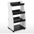 thumbnail image 1 of BarberPub Kids Bookshelf with Wheels, 4-Tier Rolling Cart with Storage, Book Organizer, Children's Bookcases with Shelves for Nursery, Playroom, Bedroom 2030, 1 of 10