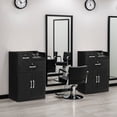 thumbnail image 1 of BarberPub Locking Storage Cabinet 38.8‘’ Barber Beauty Salon Station with Holders Styling Equipment 2032, 1 of 8