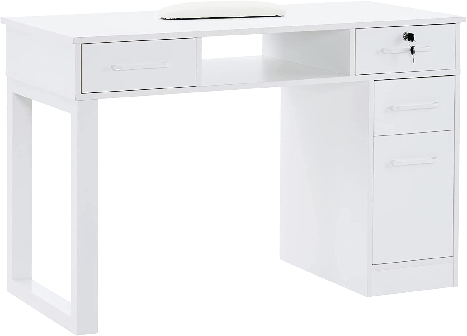BarberPub Makeup Vanity Desk with Drawers, Manicure Table with Storage  Cabinet