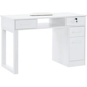 BarberPub Makeup Vanity Desk with Drawers, Manicure Table with Storage Cabinet