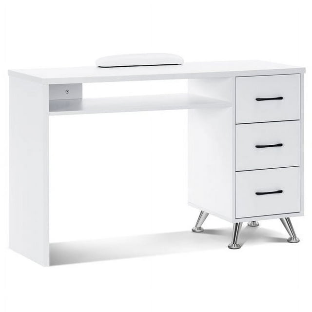 BarberPub Makeup Vanity Desk with Storage Drawer, Nail Desk with Cabinet