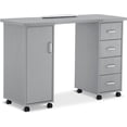 thumbnail image 1 of BarberPub Makeup Vanity Desk with Storage Drawer and Cabinet, Nail Desk with Wheels, 1 of 9