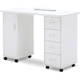 thumbnail image 1 of BarberPub Makeup Vanity Desk with Storage Drawer and Cabinet, Nail Desk with Wheels, 1 of 9