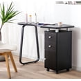thumbnail image 1 of BarberPub Makeup Vanity Desk with Wheel, Nail Desk with Storage Drawer, 1 of 7