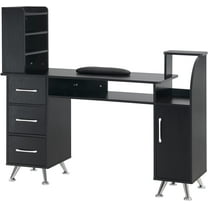 BarberPub Manicure Table Makeup Dressing Station Nail Desk with Wrist Cushion 55.5"(L) x 18.9"(W) x 50"(H) 2636