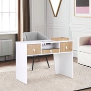 BarberPub Manicure Table with Electric Dust Collector & 2 Dust Bags, Nail Desk with Built-In Socket