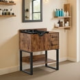 thumbnail image 1 of BarberPub Modern Salon Backwash Station with Bowl, Shampoo Cabinet with Sink, Rustic Brown, 1 of 10