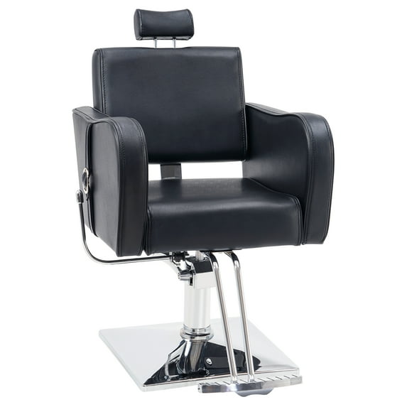 BarberPub Recliner Hydraulic Barber Chair Classic Antique Hair Spa Salon Styling Chair 3124 Black