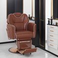 thumbnail image 1 of BarberPub Reclining Barber Chair, Two Sides Levers Salon Chair, Faux Leather, 1 of 11