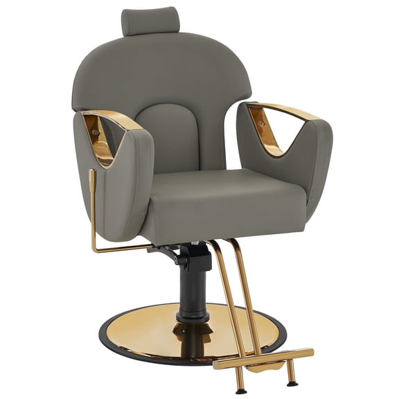BarberPub Reclining Barber Chair with Adjustable Headrest, Hydraulic Pump Salon Hair Chair