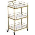 thumbnail image 1 of BarberPub Salon 3 Tier Rolling Trolley Organizer with Shelves, White, 1 of 9