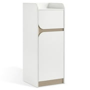 BarberPub 15.9" x 15.3" x 40" Storage Cabinet with Drawer, Doors, Adjustable Shelves, Free Standing