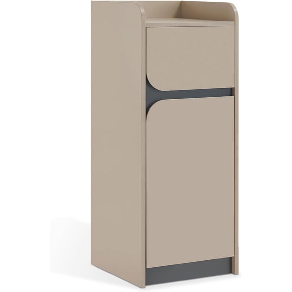 BarberPub 15.9" x 15.3" x 40" Tall Storage Cabinet with ith Drawer, Doors, Adjustable Shelves, Free Standing, Multicolor, 1 Piece