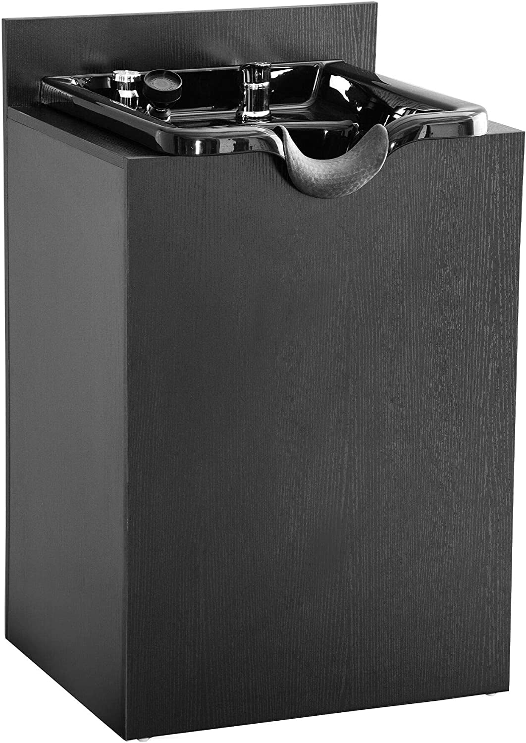 BarberPub Backwash Sink Station with Shampoo Bowl, Spa Salon Beauty Station Storage Cabinet, 7134