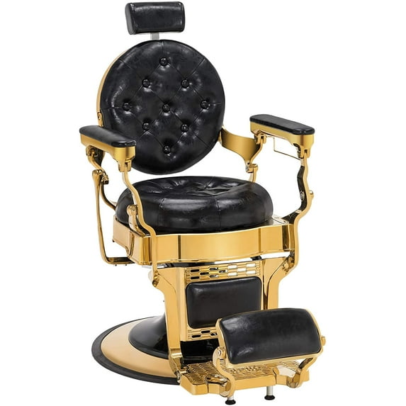 BarberPub Vintage Barber Chair Heavy Duty Metal Frame All Purpose Hydraulic Recline Salon Beauty Spa Equipment 2947