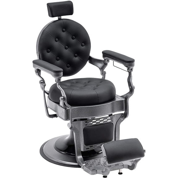 BarberPub Vintage Barber Chair Heavy Duty Metal Frame All Purpose Hydraulic Recline Salon Beauty Spa Equipment 2947