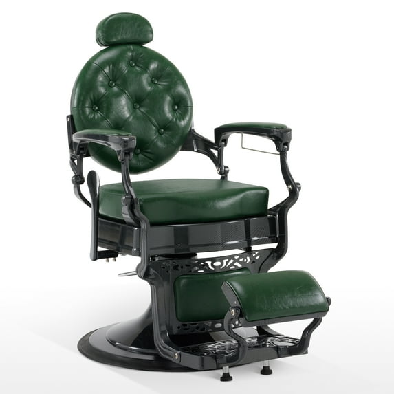 BarberPub Vintage Barber Chair with Heavy Duty Pump, All Purpose Reclining Adjustable Swivel Hair Styling Equipment for Home, Salon Spa and Barbershop 9457