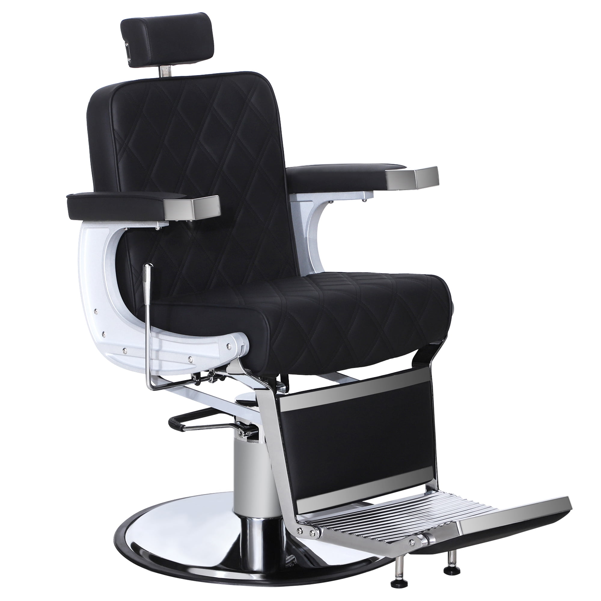 BarberPub Heavy Duty Metal Barber Chair, Hydraulic Recline, All