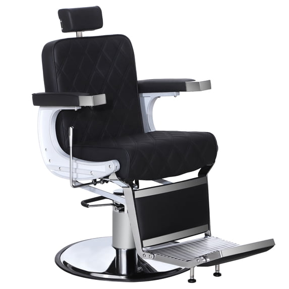 BarberPub Vintage Barber Chair Recline Salon Beauty Spa Shampoo All Black 3825