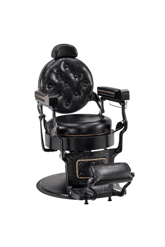 Vintage Barber Chair Swivel Heavy Duty Hydraulic Recline Adult Salon Beauty 9207 Black