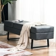 thumbnail image 1 of BarberPub 3-Seat Waiting Room Bench Chair, Salon Guest Reception Bench, Lobby Chairs, 440 lbs Capacity, Dark Grey, 1 of 10