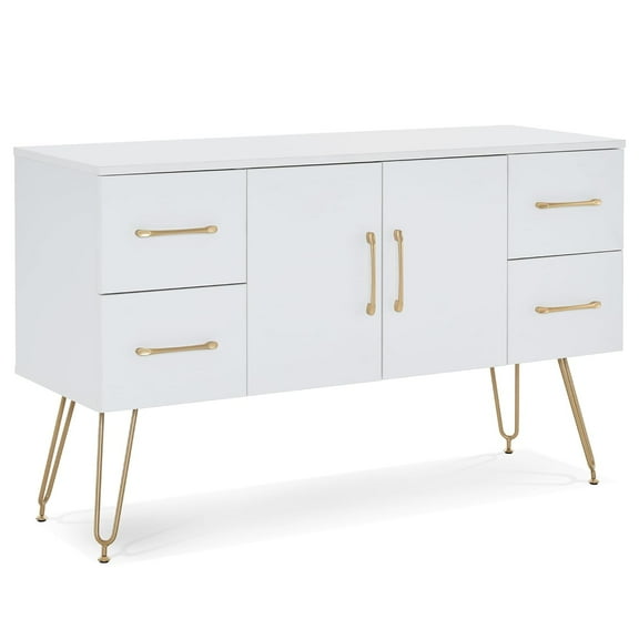 BarberPub 47.2’’ Modern Storage Cabinet Sideboard Cabinet for Living Room, Bedroom, Home, Barber Beauty Station Styling Storage