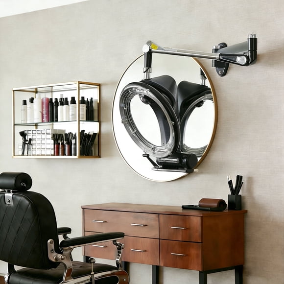 BarberPub Wall Mounted Orbiting Hair Dryer with Smart Control Panel, Swivel Arm, 950W