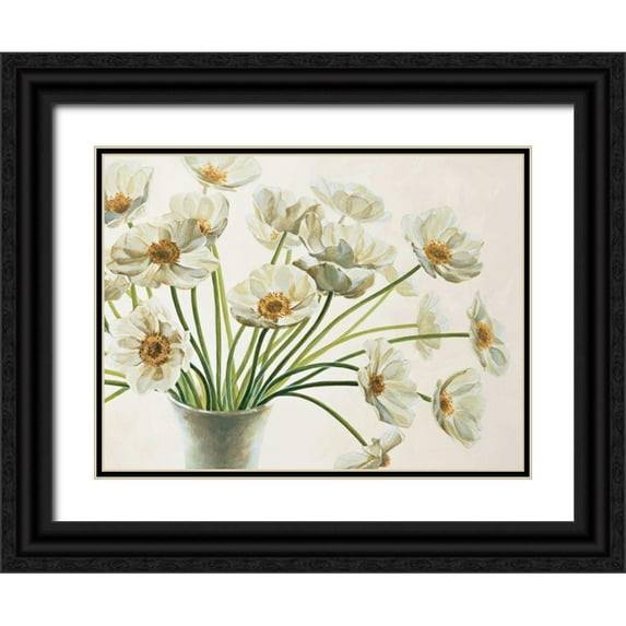 Barberini, Eva 32x25 Black Ornate Wood Framed with Double Matting Museum Art Print Titled - Bouquet di anemoni
