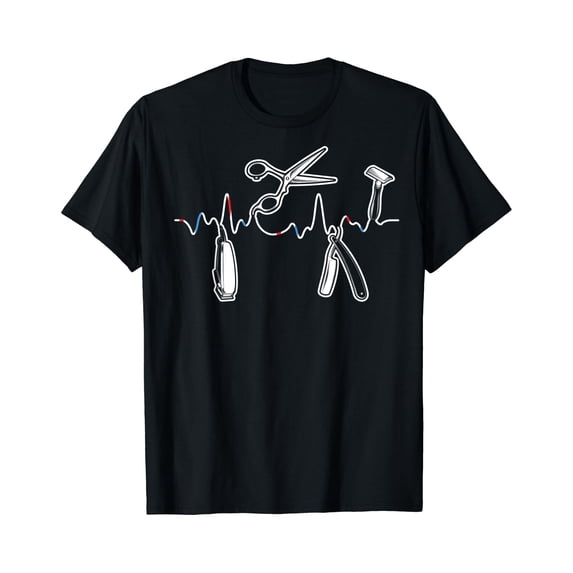 Y Scissors Barbers Pole Scissors Hair Clippers Retro Barber Lifeline T-Shirt ...