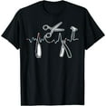 thumbnail image 1 of Barbers Pole Scissors Hair Clippers Retro Barber Lifeline T-Shirt, 1 of 3