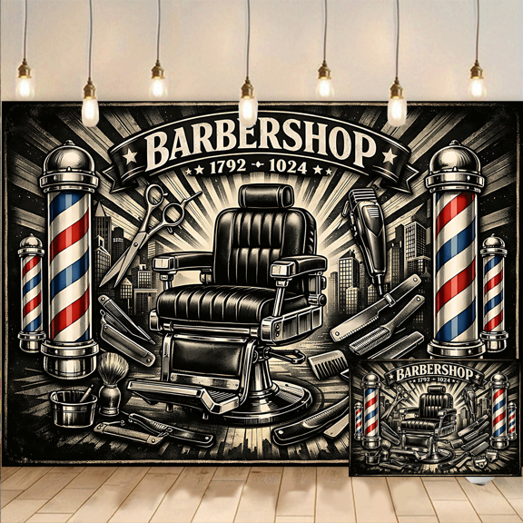 Barbershop Backdrop Background Banner Photography Studio Decor