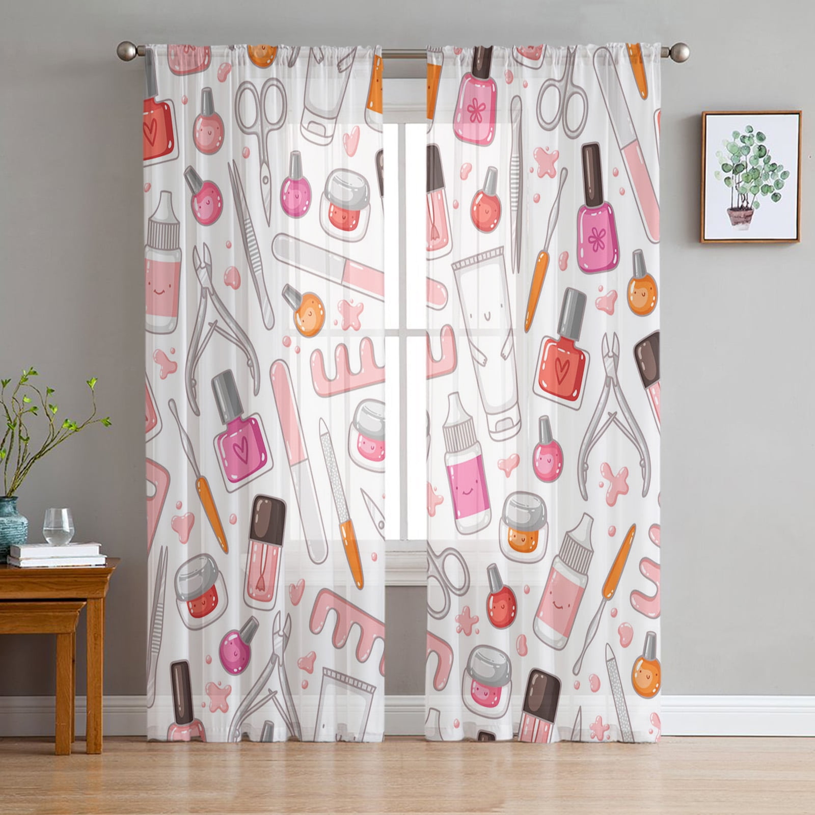 Design Element Sheer Voile Curtains For Living Room Modern