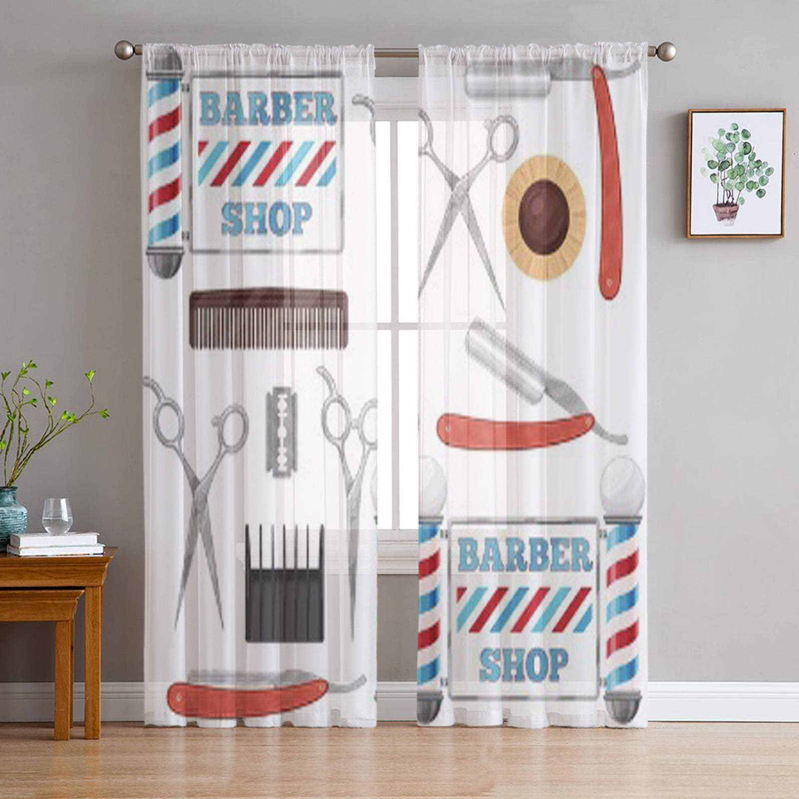 Design Element Sheer Voile Curtains For Living Room Modern