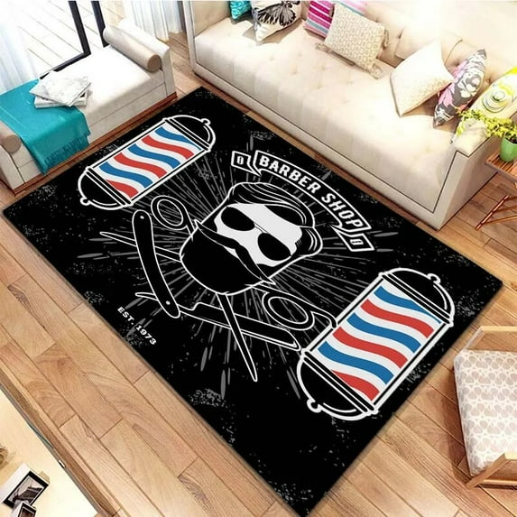 Barbershop Entrance Doormat Carpet for Living Room Decor Sofa Table Large Area Rugs Barbershop Hallway Balcony Antislip Floormat
