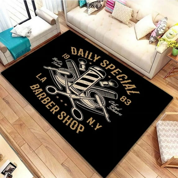 Barbershop Entrance Doormat Carpet for Living Room Decor Sofa Table Large Area Rugs Barbershop Hallway Balcony Antislip Floormat