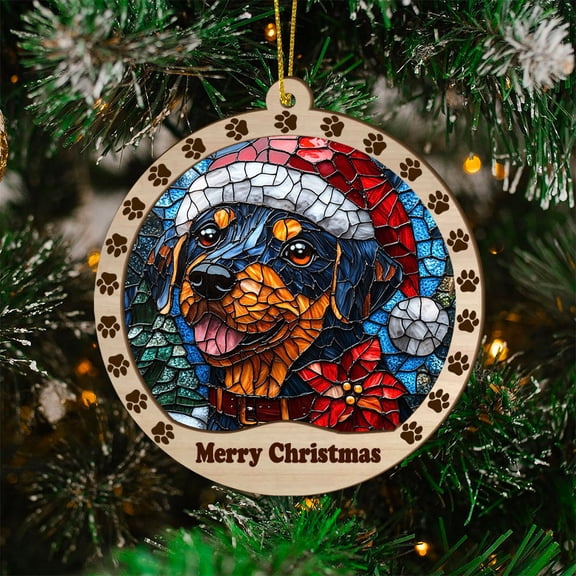 Barbet Christmas Dog Ornament, Barbet Dog Christmas Decor, Barbet Dog Suncatcher Gift, Xmas Decorations, Dog Gifts