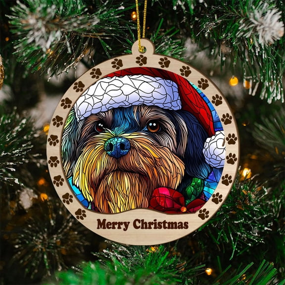 Barbet Christmas Dog Ornament, Barbet Dog Christmas GiftsBarbet Dog SunCatcher Christmas Gifts, Christmas Decor