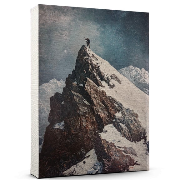 Barbet Cute Dog Climbing Canvas Canvas Retro Barbet Dog Batter in Action With Climbing for Themed Living Room, Pet Shop Decor