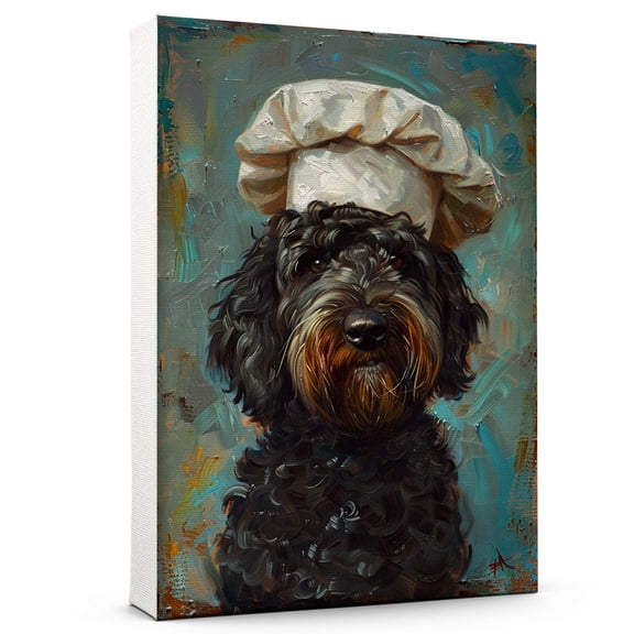 Barbet Dog Canvas Wall Art, Barbet Dog Poster Print Kitchen Wall Art, Kitchen Animal Pictures Wall Decor For Dining Room